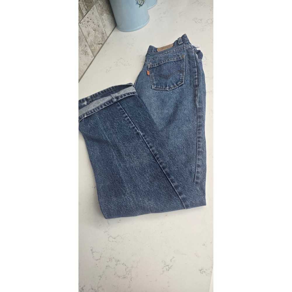 Vintage Levis 550 Orange Tab Jeans Made in USA Medium Wash Tapered Leg 80s